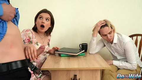 Milka Wey: Thick Brunette MILF Sucks Cop's Cock as Husband Watches – photo 4 of 16