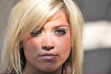 Short-Haired Blonde with Big Tits Loses Her Panties Outdoors