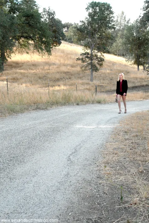 Kelly Wells: Blonde MILF in Heels Gets Bound and Fucked Outdoors by the Car – photo 9 of 20