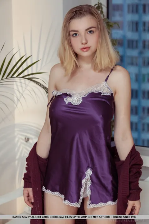 Daniel Sea: Blonde European Bares Her Big Natural Tits and Spreads – photo 4 of 18
