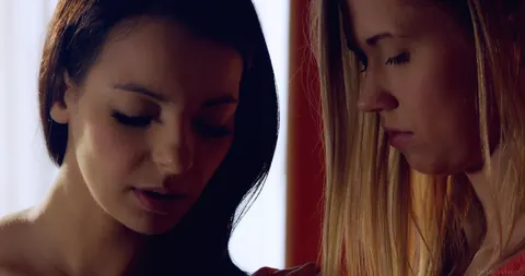 Sophia Laure: Blonde French Lesbians in Lingerie Explore Anal Fingering – photo 1 of 21