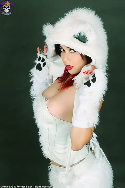 Scarlet Starr: Slim Redhead with Big Tits Strips Out of Her Costume and Boots – photo 2 of 15