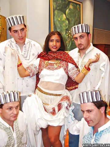 Hairy Indian MILF Takes Multiple Men for Anal Creampies