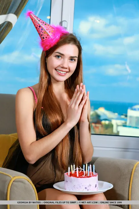 Susza K: Russian Brunette Strips Off Her Lingerie on Birthday and Spreads Her Pussy – photo 2 of 18