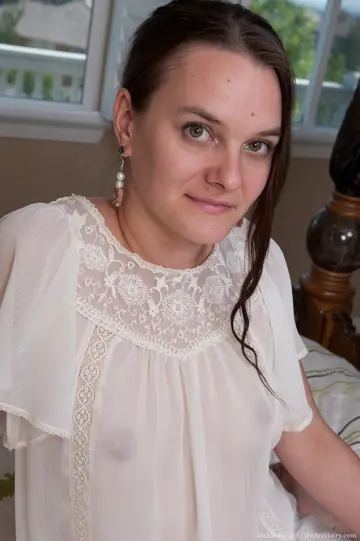 Thick Brunette Strips Out of Her Panties and Fingers Her Hairy Pussy