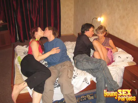 Lisa Musa: Two Slim Russian Blondes Suck and Ride in a Bedroom Foursome – photo 3 of 21