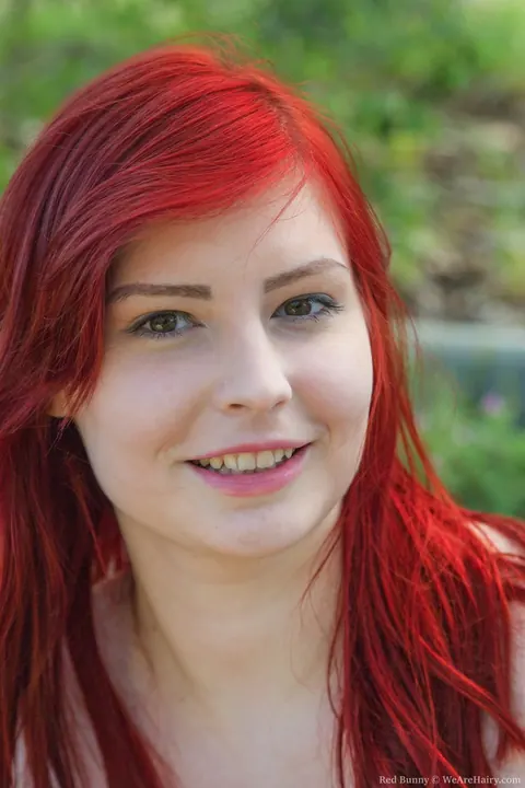 Red Bunny: Tall Russian Redhead Flashes Her Hairy Pussy Outdoors – photo 10 of 17