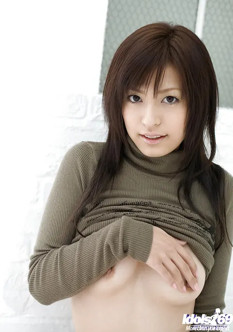 Misaki Mori: Japanese Brunette Shows Her Hairy Pussy and Tits in Panties – photo 14 of 15