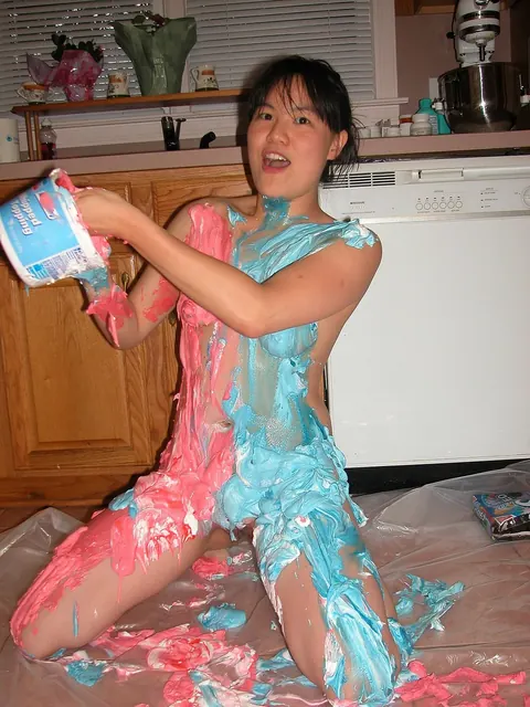 Asian Woman Spreads Her Pussy on the Kitchen Counter – photo 8 of 21