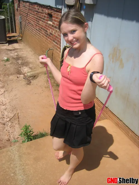 Amateur Woman in a Skirt Flashes Her Panties Outdoors – photo 3 of 12