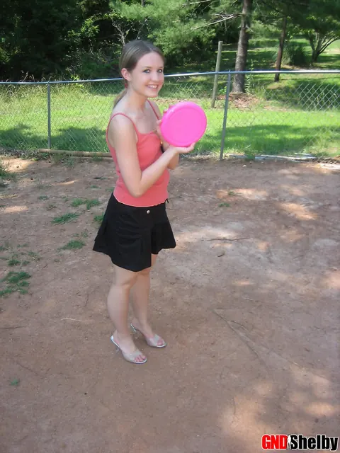 Amateur Woman in a Skirt Flashes Her Panties Outdoors – photo 6 of 12