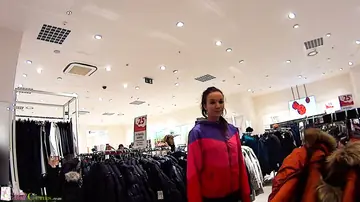 Busty Brunette Fucks on the Sofa After Shopping