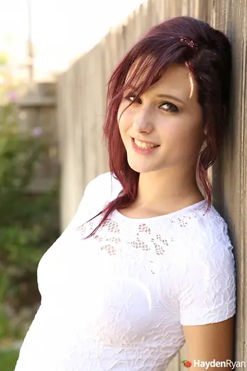 PAWG Redhead in Shorts and Panties Spreads in the Garden