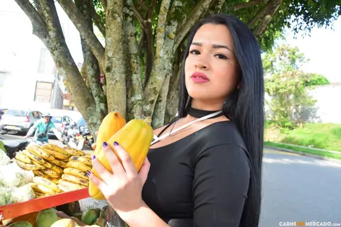 Maria Del Rosario: Colombian Brunette with Big Tits Spreads Outdoors – photo 2 of 19