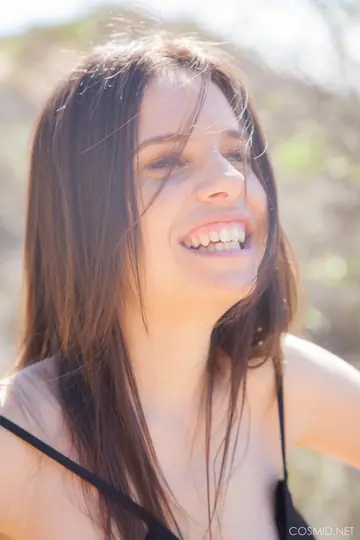 Fey Martin – Brunette Undresses Out of Her Shorts and Panties on a Dirt Road