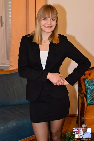 Petite Blonde Secretary Fucks in Stockings at the Office