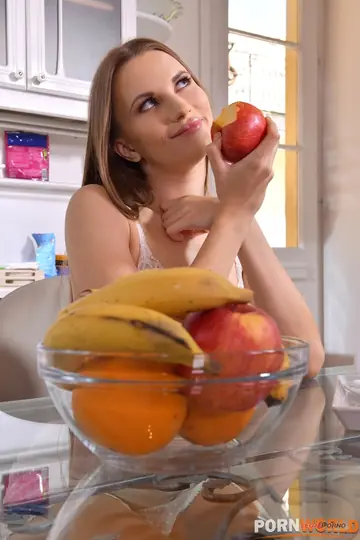 Russian Brunette Takes Anal Doggy Style Over the Kitchen Counter