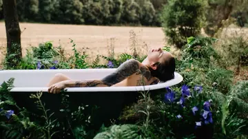 Victoria Rose – Brunette with Small Natural Tits Poses Outdoors and in the Bathroom