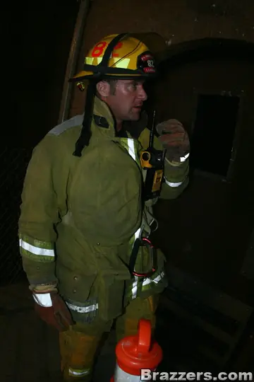 Blonde MILF with Big Tits Sucks and Fucks a Firefighter