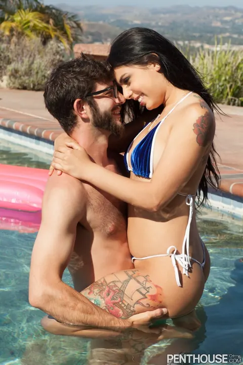 Gina Valentina: Petite Latina Sucks Cock and Gets Fucked by the Pool – photo 1 of 16