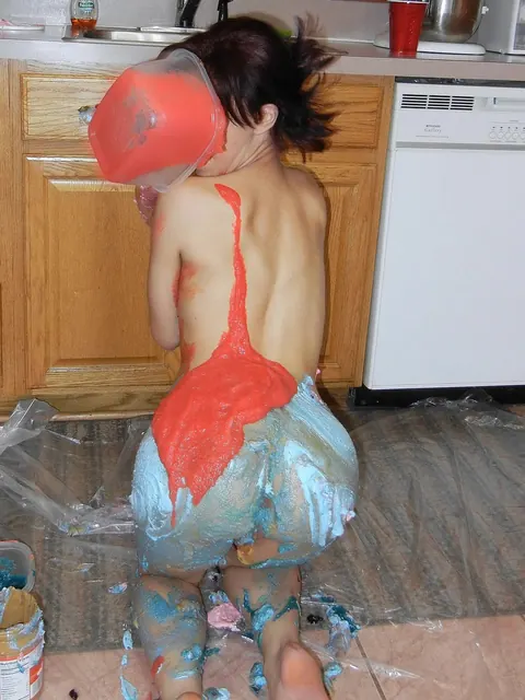 Petite Latina Redhead Spreads Her Pussy in the Kitchen – photo 14 of 21