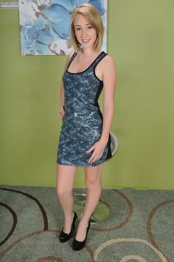 Petite Blonde PAWG Strips Out of Her Skirt and Panties to Show Tattoo