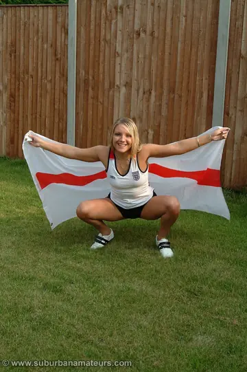 Thick British Blonde Flashes Her Big Ass in the Garden