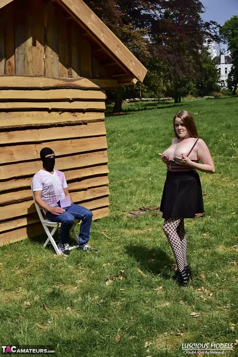 Rachel Rose: Latina BBW Redhead Masturbates and Spreads Outdoors – photo 13 of 16