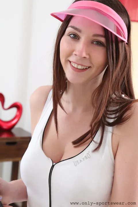 Lauren Chelsea: British Brunette Strips Off Her Tennis Uniform to Show Her Natural Tits – photo 1 of 21