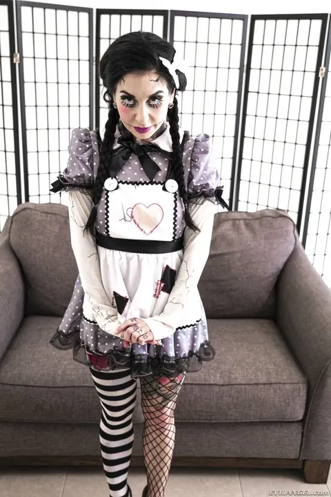 Joanna Angel: Busty Brunette MILF in Pigtails Works a Dildo in Her Ass – photo 1 of 21