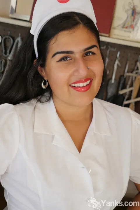 Thick Nurse Strips and Uses a Dildo in Her Hairy Pussy – photo 2 of 17