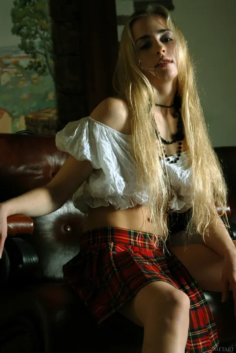 Woman in a Skirt Strips and Shows Her Hairy Pussy – photo 1 of 19