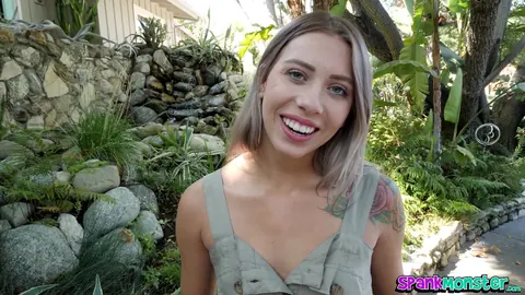 Chanel Grey: Petite Blonde Strips Out of Her Shorts for a Creampie – photo 1 of 15