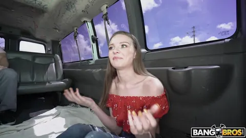 Jessae Rosae: Slim Brunette in Jeans Blows and Fucks Her Partner in a Van – photo 6 of 21
