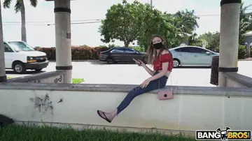 Slim Brunette in Jeans Blows and Fucks Her Partner in a Van