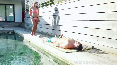 Angelique Luka: Curvy Redhead MILF Gets Fucked by the Pool in Her Bikini – photo 2 of 21