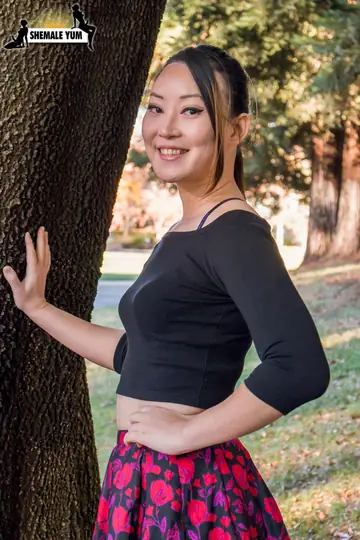 Trans Woman Strips Nude and Poses in the Bedroom