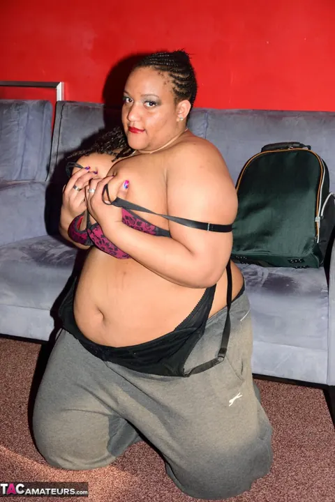 Mature Ebony BBW Strips to Thong and Shows Off Her Body – photo 8 of 20