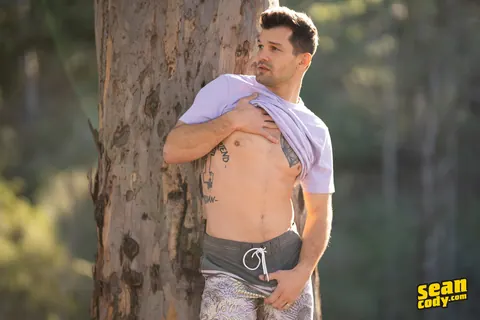 Two Men Strip Nude and Stand Fully Exposed Outdoors – photo 5 of 16