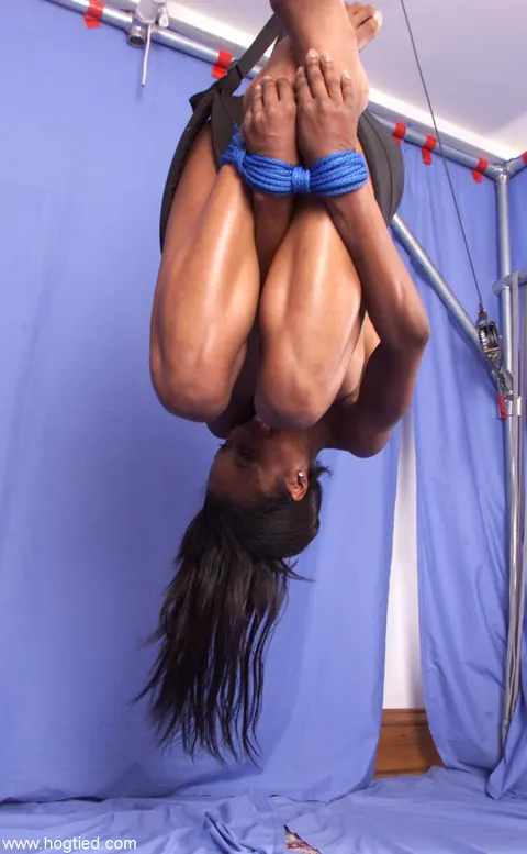 Ebony Woman Bound in Rope Bondage – photo 10 of 20