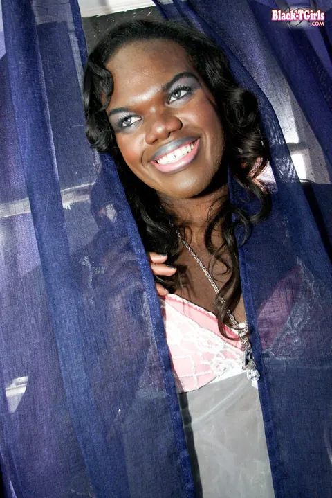 Ebony Trans Woman Strokes Her Cock and Spreads Her Legs – photo 4 of 16