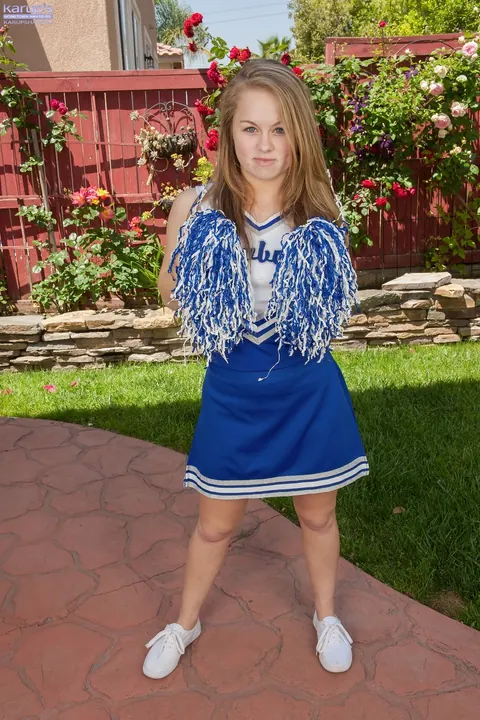 Madison Chandler: Petite Blonde Sheds Her Uniform and Masturbates Outdoors – photo 1 of 20