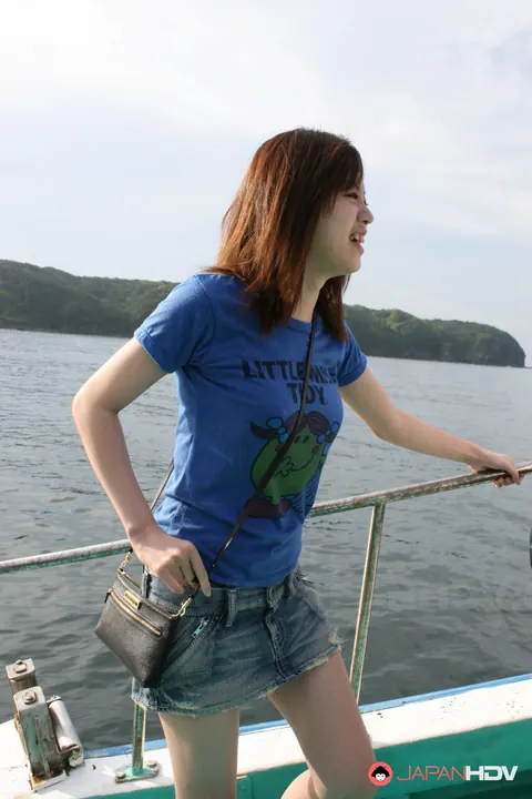 Miki Uemura: Slim Asian Lesbians Strip and Lick Each Other on a Boat – photo 2 of 20