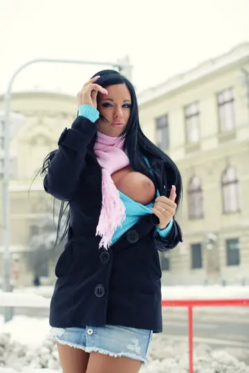 Ashley Bulgari – Czech Brunette Lifts Her Skirt and Pulls Pantyhose Aside to Show Her Pussy