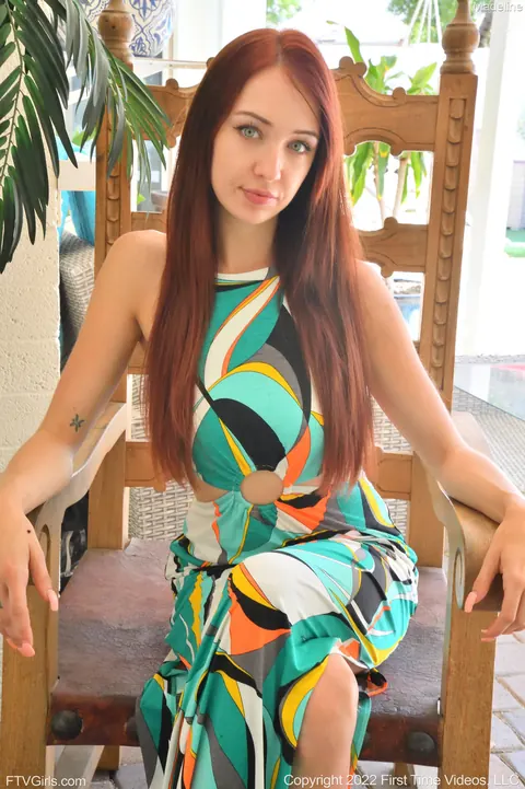 Busty Redhead Flaunts Her Ass and Toys Her Pussy with a Dildo – photo 1 of 21