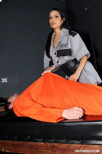 Tia Cyrus – Curvy Brunette Latina in Boots Strokes Cock Before Riding Cowgirl in Prison