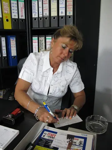 Petra Wegat – Busty German MILF Fucks Two Men Doggy Style in the Office