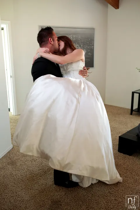 Veronica Vain: Redhead Bride in Stockings Rides Her Partner Cowgirl Style – photo 5 of 20