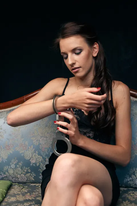 Laura S: Redhead Handcuffed and Panties Removed for Lesbian Play – photo 4 of 18