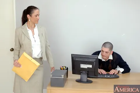 Carmella Bing: Tall Brunette MILF Takes Anal on the Office Desk – photo 1 of 16